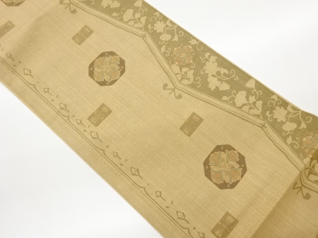 JAPANESE FUKURO OBI / WOVEN FLOWER ARABESQUE